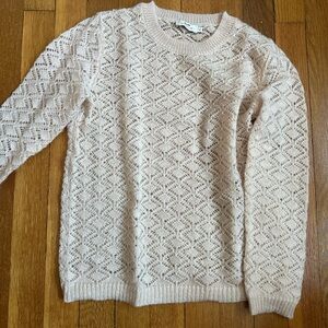 Cyrillus Lace Knit Sweater - Light Pink